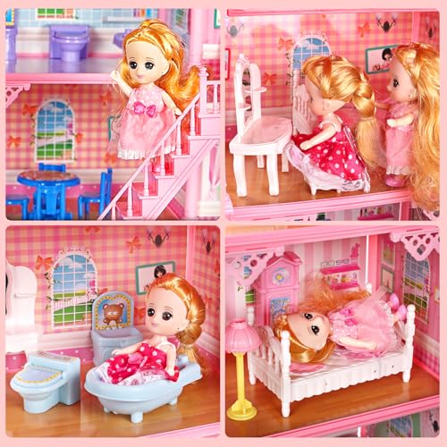 Large Dollhouse with Lights Furniture & Accessories X674