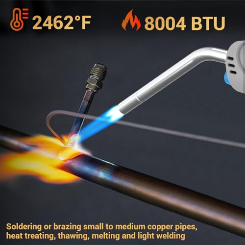 Propane Torch Head with Igniter, Trigger Start, 5FT Hose, Self Ignition, Flame Adjustable Valve B7699