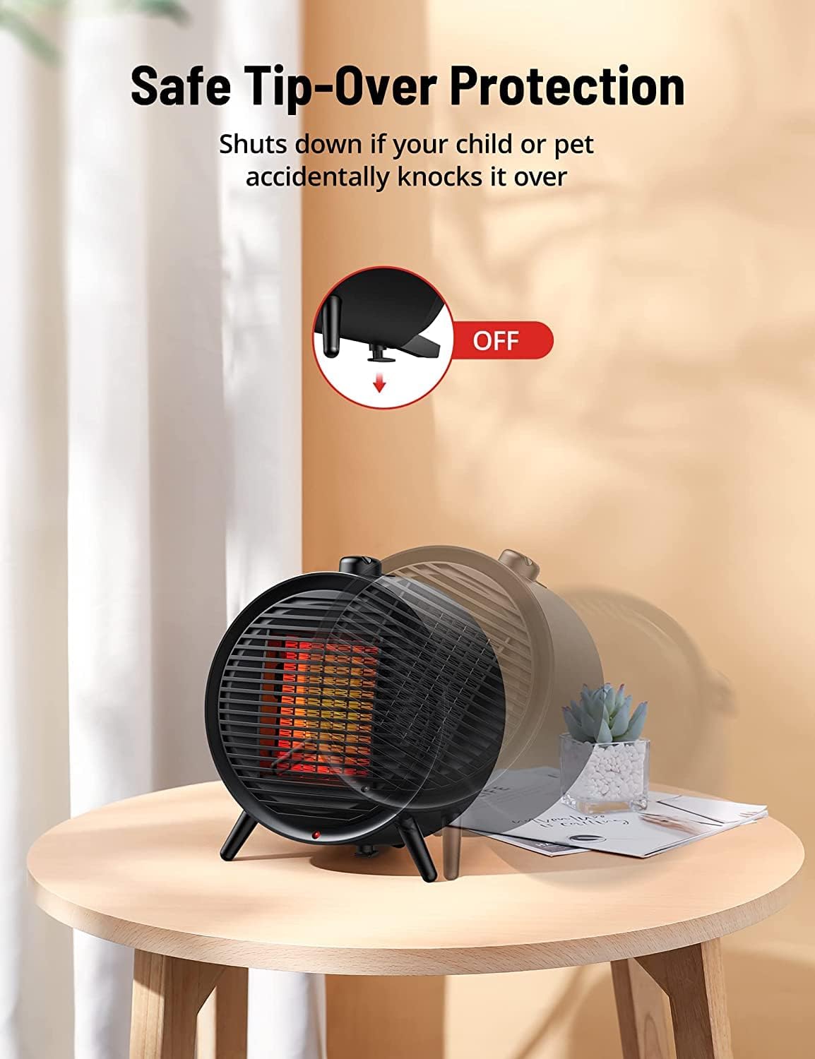 1500W PTC Ceramic Space Heater with Thermostat U300