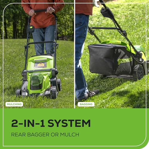 48V 17" Brushless Cordless Push Lawn Mower with 4.0Ah Batteries and Dual Port Rapid Charger R865