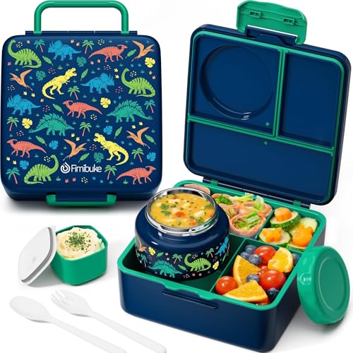 3-4 Compartment 60OZ Bento Box with Leakproof 8OZ Insulated Food Jar E540011
