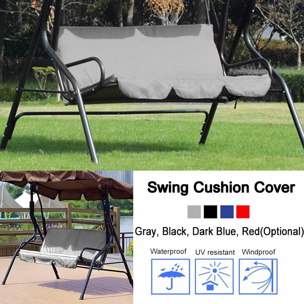 3 Seats Outdoor Canopy Swing Glider with Cushion Cover (Grey) N97562