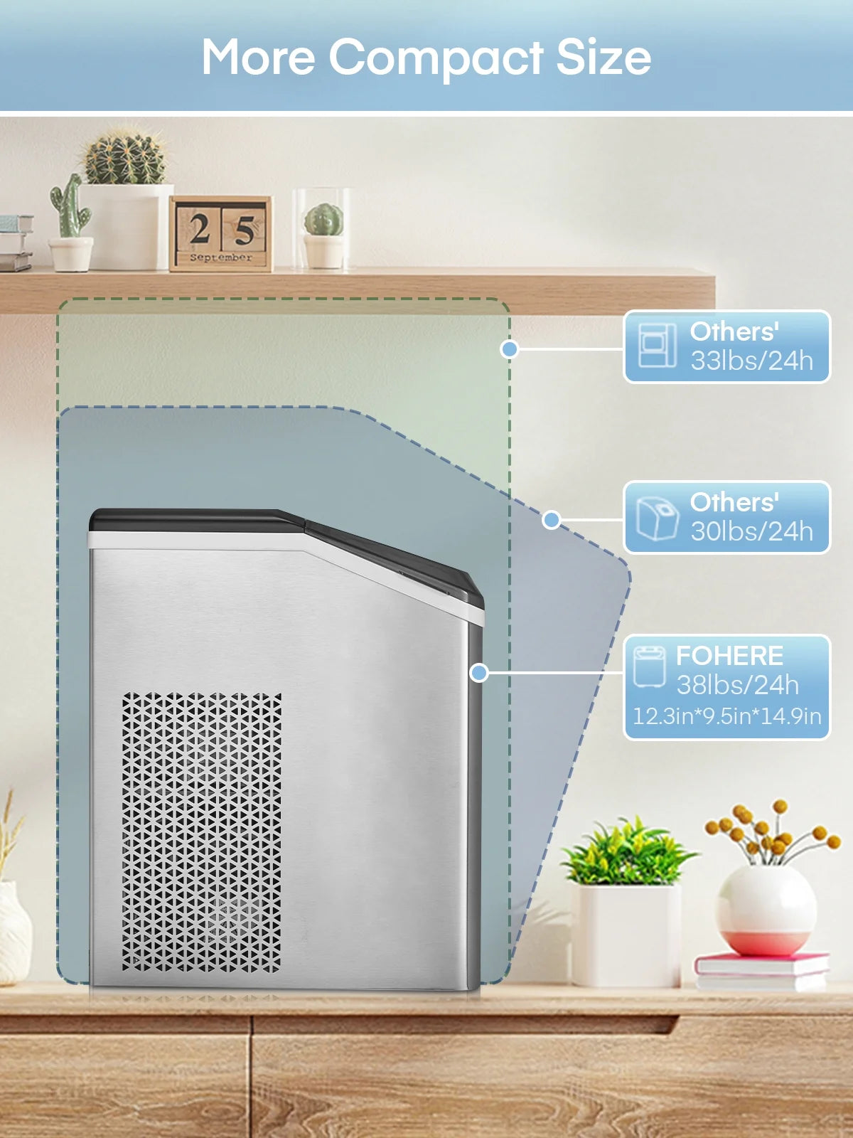 Stainless Steel Countertop Pellet Ice Maker J972
