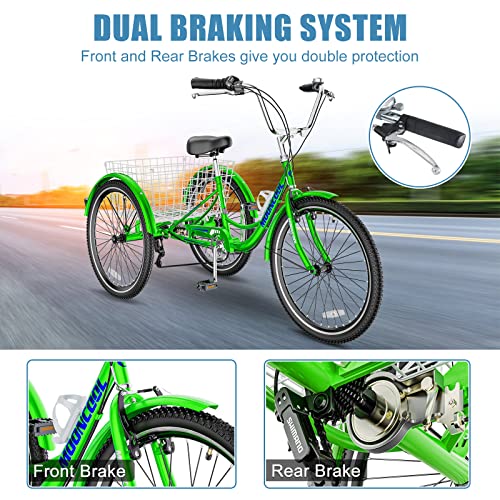Adult 3 Wheel Bike 7 Speed with Shopping Basket F90550