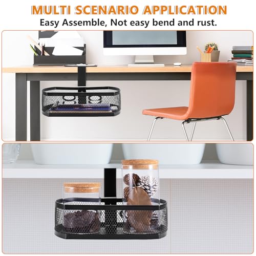 Square-Black Alloy Steel Under Desk Drawer Organizer E606