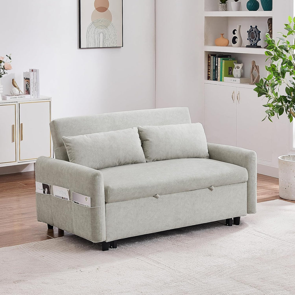 Beige Sleeper Sofa with Pull Out Bed G693548
