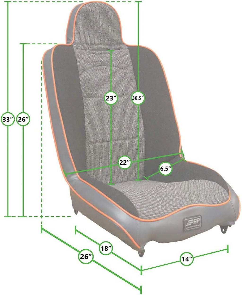High Back Suspension Seat with Two Neck Slots - All Grey W84842