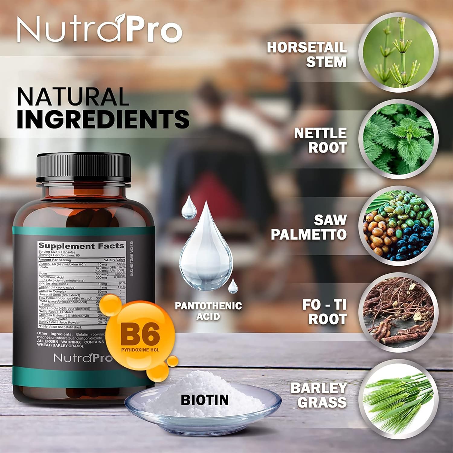 Hair Growth Vitamins, 120 Capsules T6072