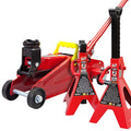 2 Ton Hydraulic Trolley Floor Jack with 2 Jack Stands X600457