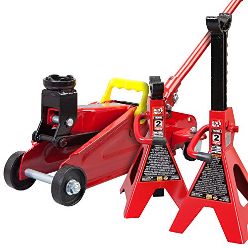 2 Ton Hydraulic Trolley Floor Jack with 2 Jack Stands X600457