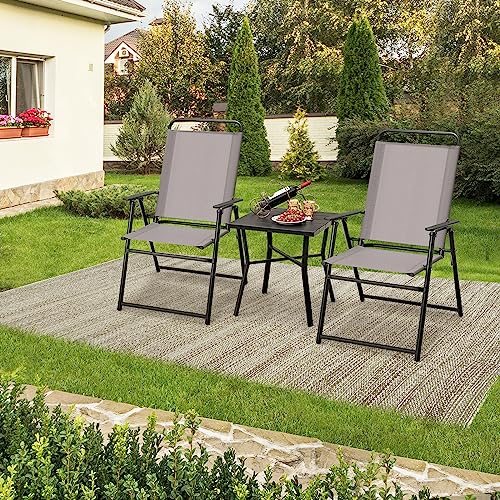 Portable Folding Chairs with Metal Frame & Armrest (4) U780821
