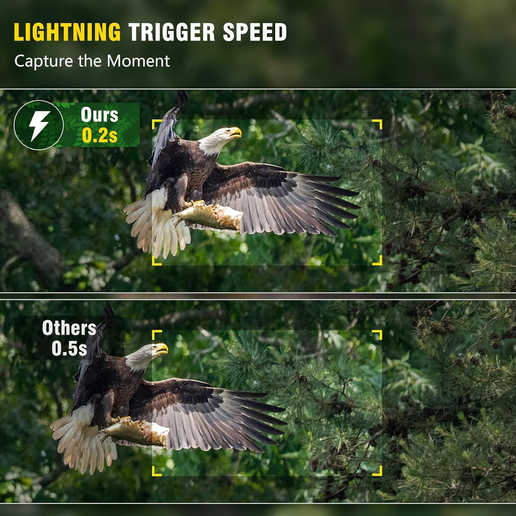 4K 32MP 120° Night Vision Motion Activated Waterproof IP66 Wildlife Camera with 32GB Micro SD Card W686313