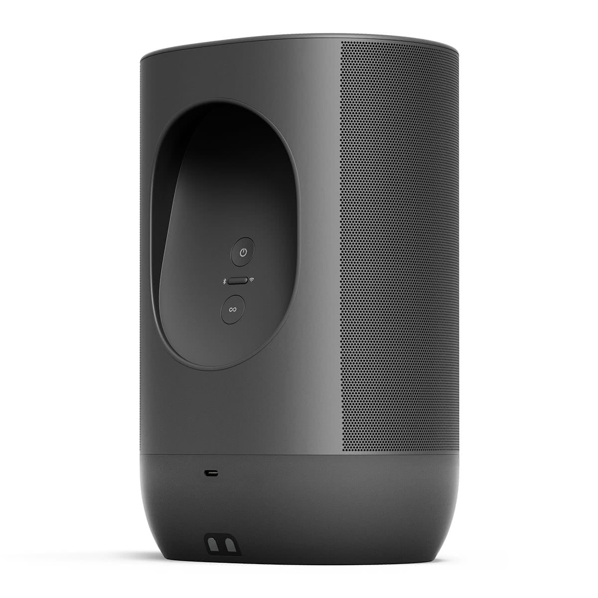 Black Portable Smart Battery-Powered Speaker with Bluetooth and Wi-Fi Y52745