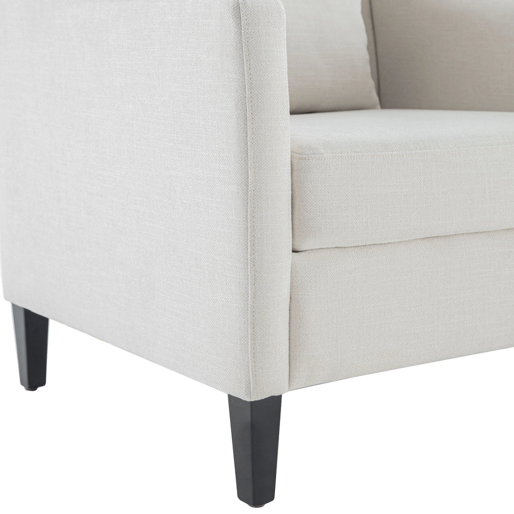 Beige Fabric Accent Chair with Wood Frame B144199