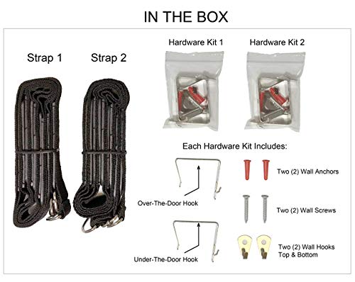 Black Over-The-Door Hat Rack Holds 18 Caps S312