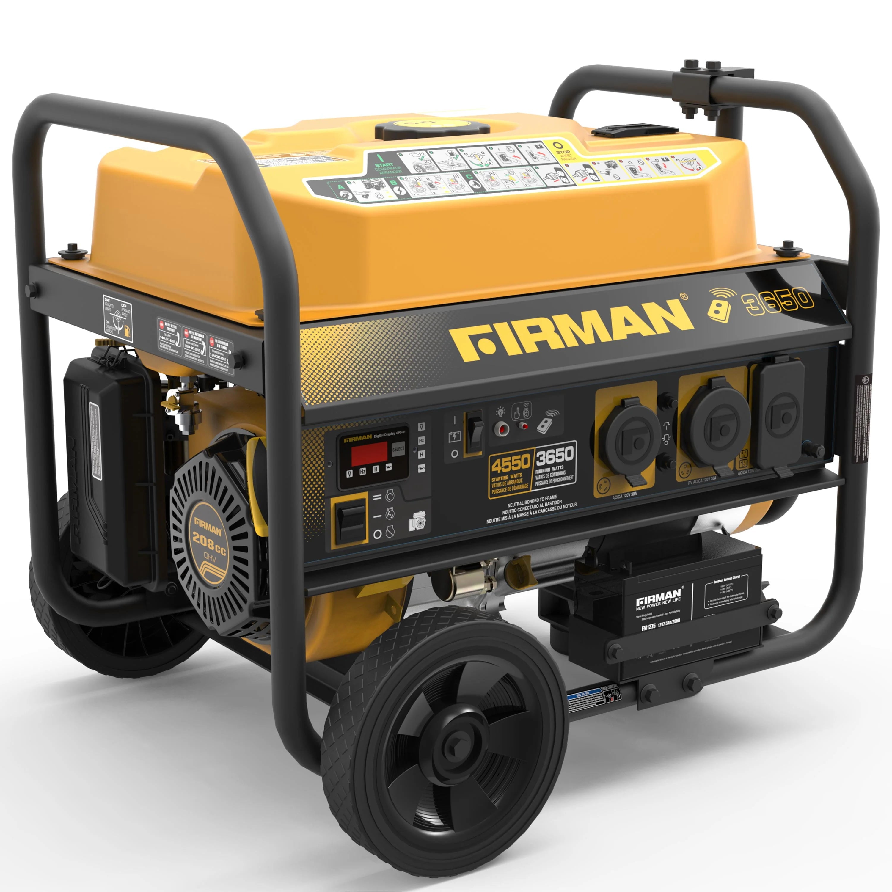 Gas Powered 4550-3650W Portable Generator with Wheel Kit F462201