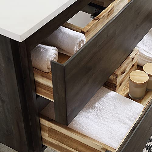 24 Inch Wall Hung Bathroom Vanity with Quartz Countertop and Ceramic Sink Q62254