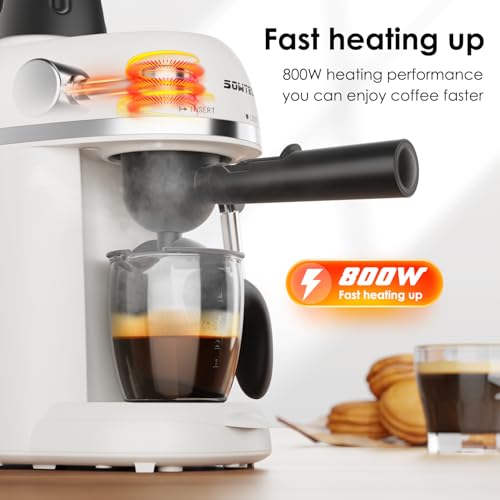 Black 3.5 Bar Espresso Cappuccino Machine with Milk Frother, 800W T16044