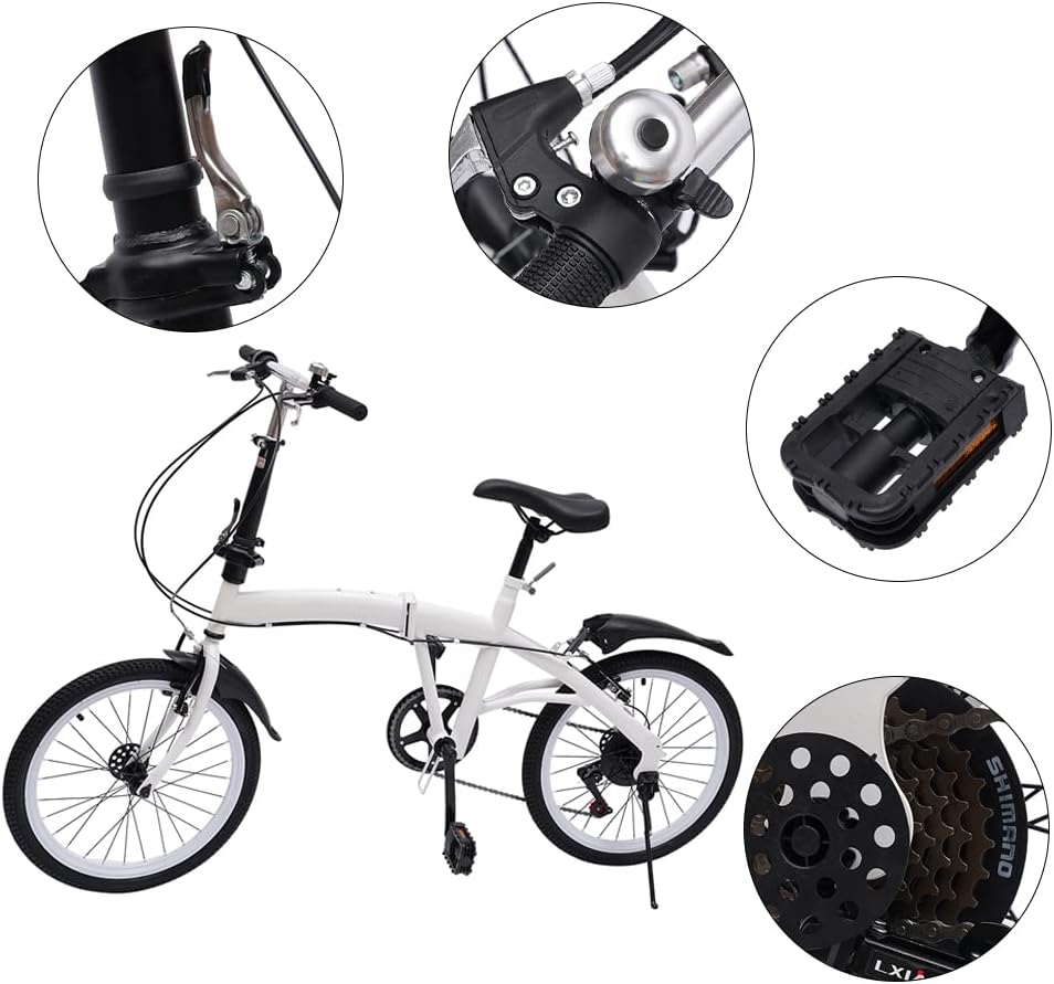 20" 7 Speed Folding Bike Carbon Steel J82878
