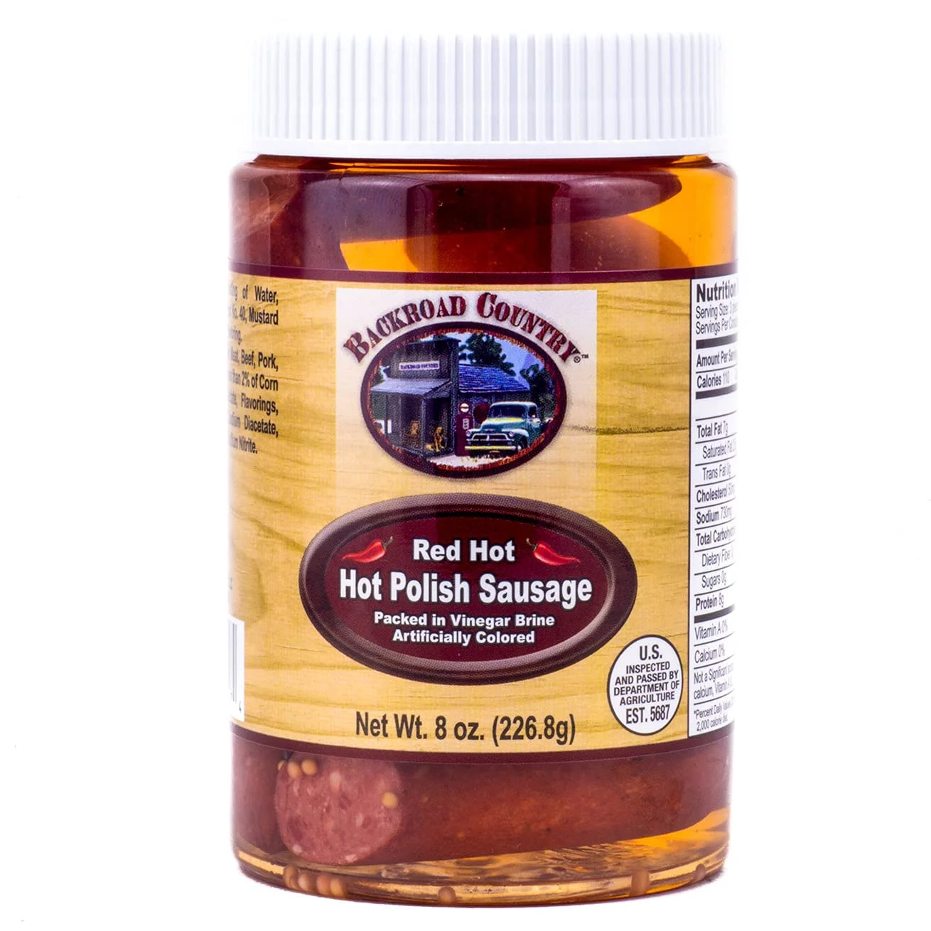 Pickled Hot Polish Sausage, 2-Pack 8 oz. Jars F456