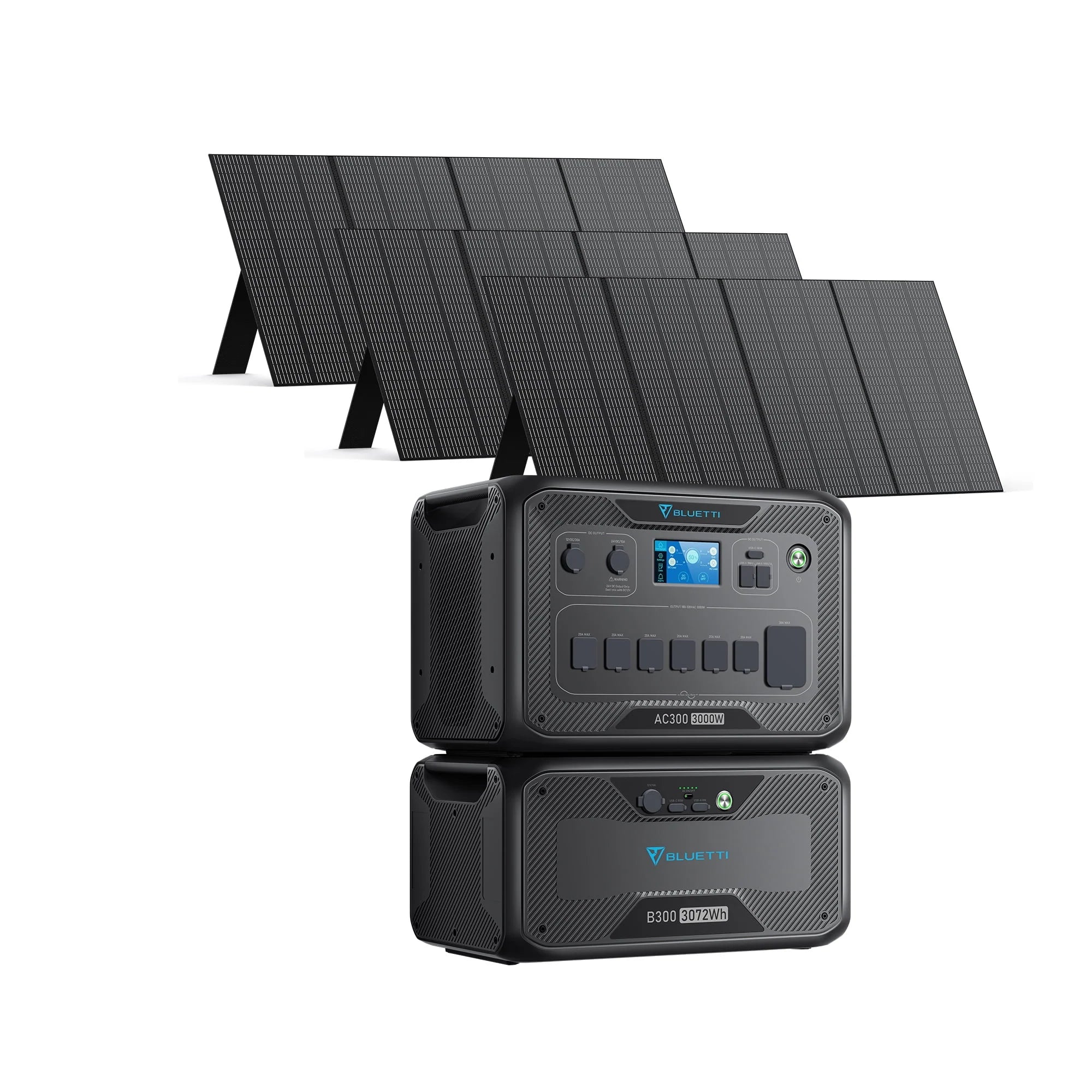 Modular Power System With 3 Pcs Solar Panels 350W, 3000W AC Outlets S215062