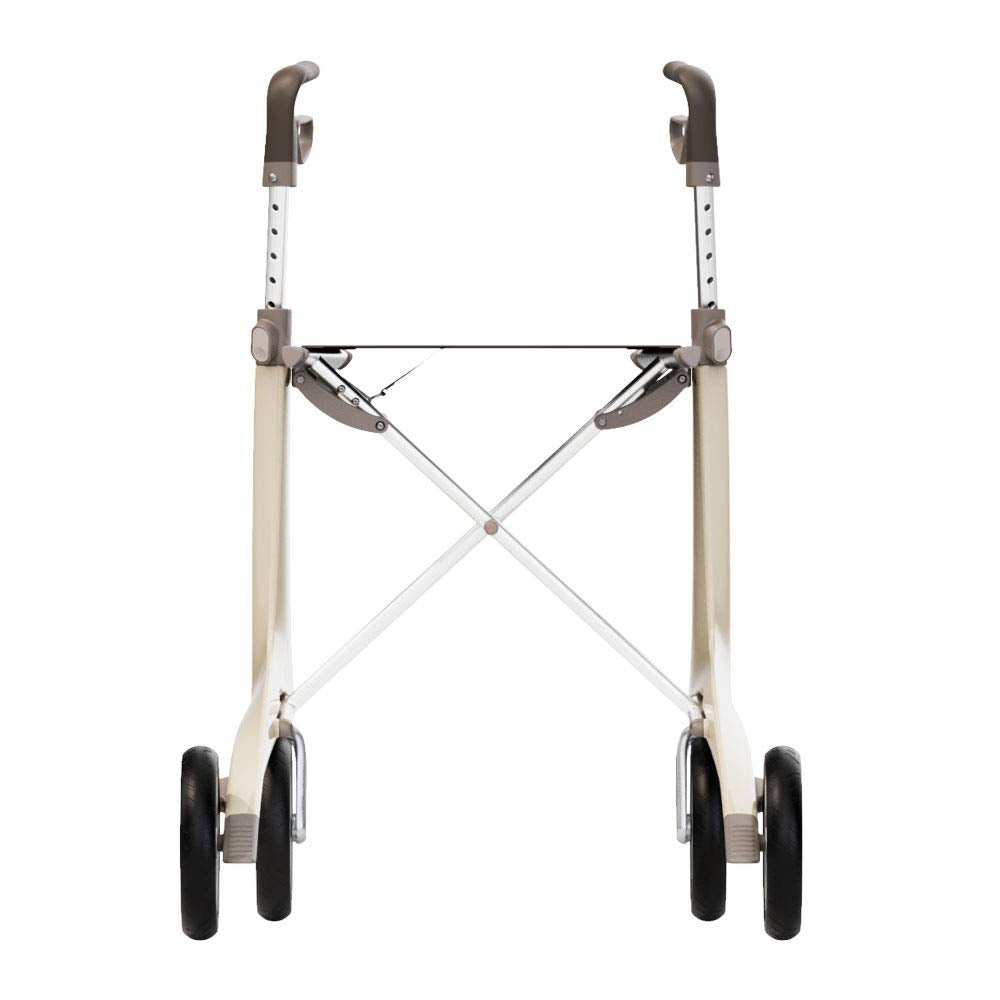 Carbon Ultralight Rollator Walker with Organizer Bag, Regular Track, 16.5" x 24" Seat, Oyster White W7188