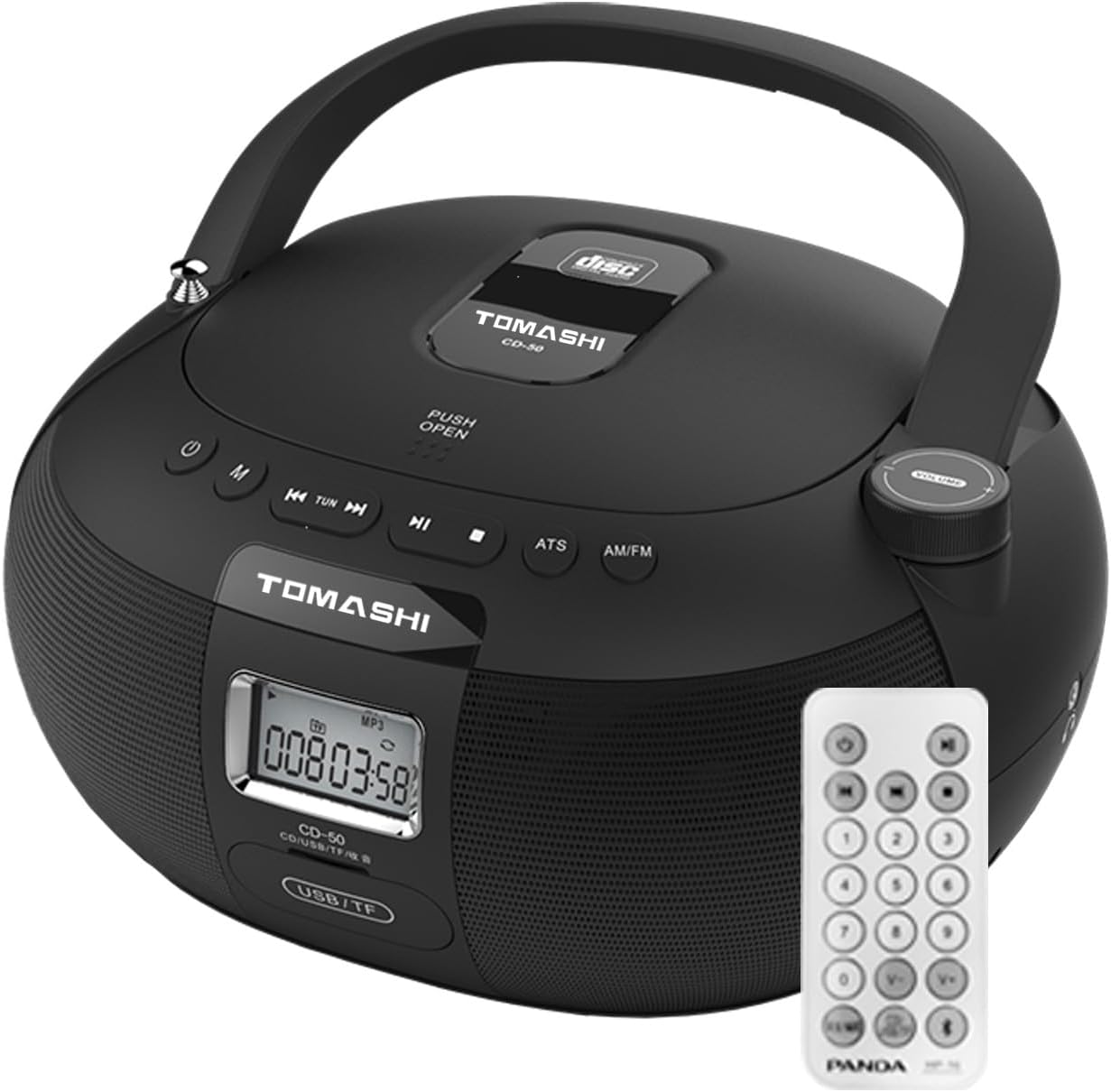 Black Portable CD Player Boombox F811