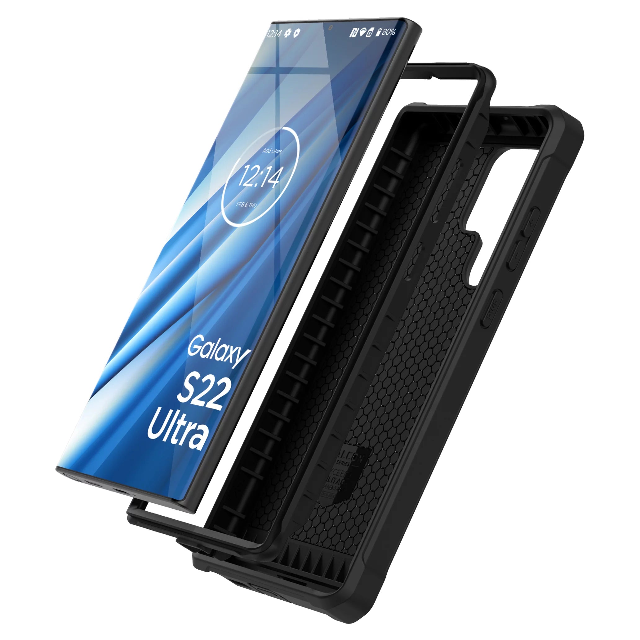 Black Belt Clip Case for Samsung Galaxy S22 Ultra L78603