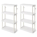 White 4 Shelf Adjustable Height Storage Unit (2 Pack) V117