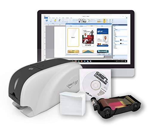 250-Print YMCKO Color Ribbon, 100 PVC Plastic Cards, ID Card Printer Kit R490