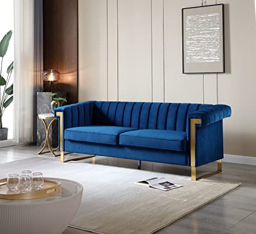 Blue Velvet 3 Seat Couch Sofa L73300
