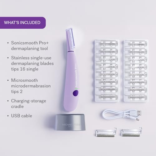 Dermaplane Razor with LED Light, 16 Blades & 2 Exfoliation Tips U80909