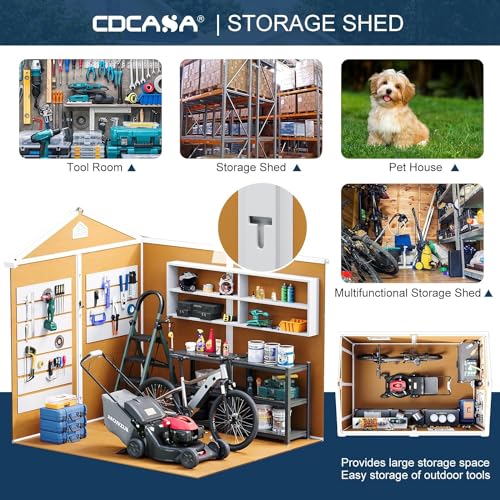 8x6 Feet Resin Storage Shed with Floor, Dove Grey A17685