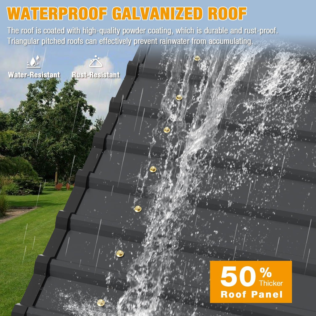 20' x 20' Metal Carport with Galvanized Steel Roof, Grey W377219