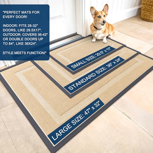 Black 36x24 Natural Rubber Front Door Mat R114