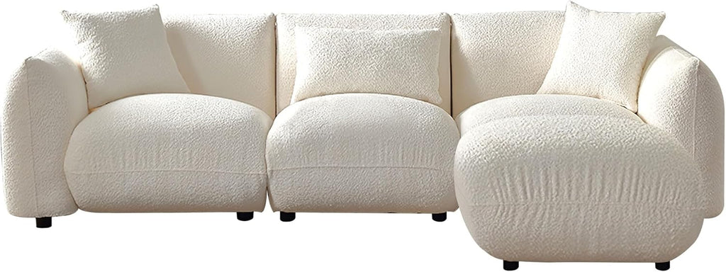 Beige Sectional Sofa with Moveable Ottoman A719