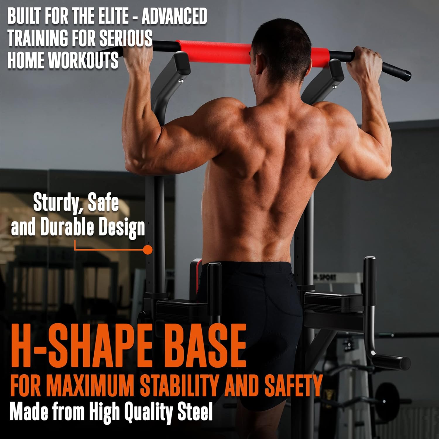 Multifunctional Pull-Up Workout Station with Steel Main Frame V36159