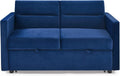Blue Velvet 2 Seater Convertible Sofa Bed D206