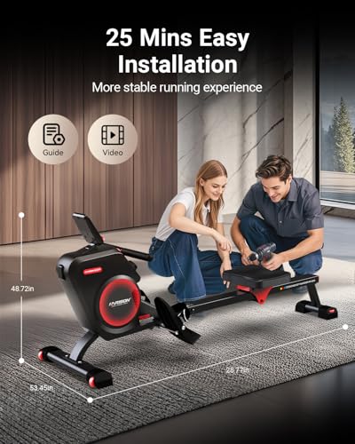Magnetic Rowing Machine with Bluetooth, 350 LB Weight Capacity Z36857