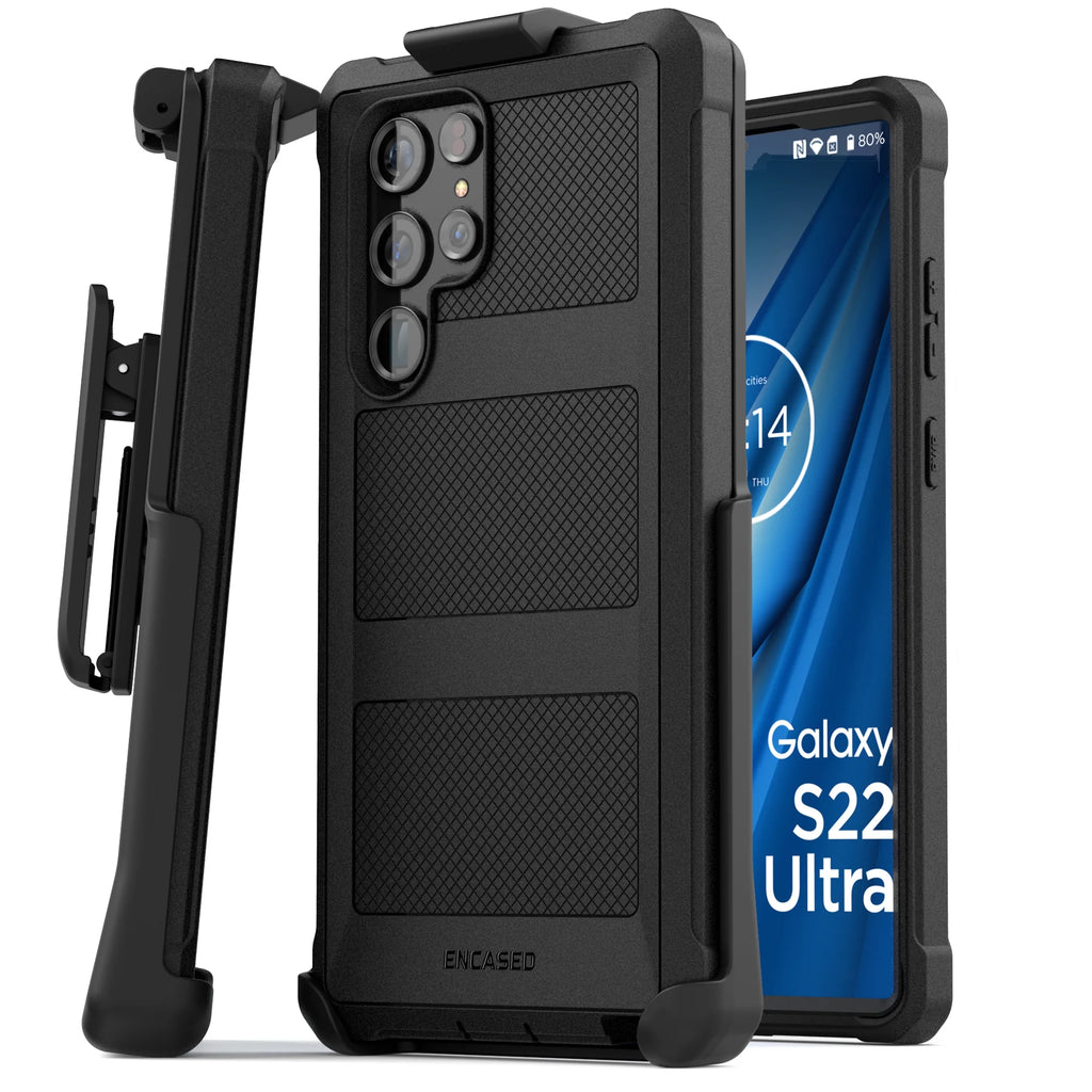 Black Belt Clip Case for Samsung Galaxy S22 Ultra L78603