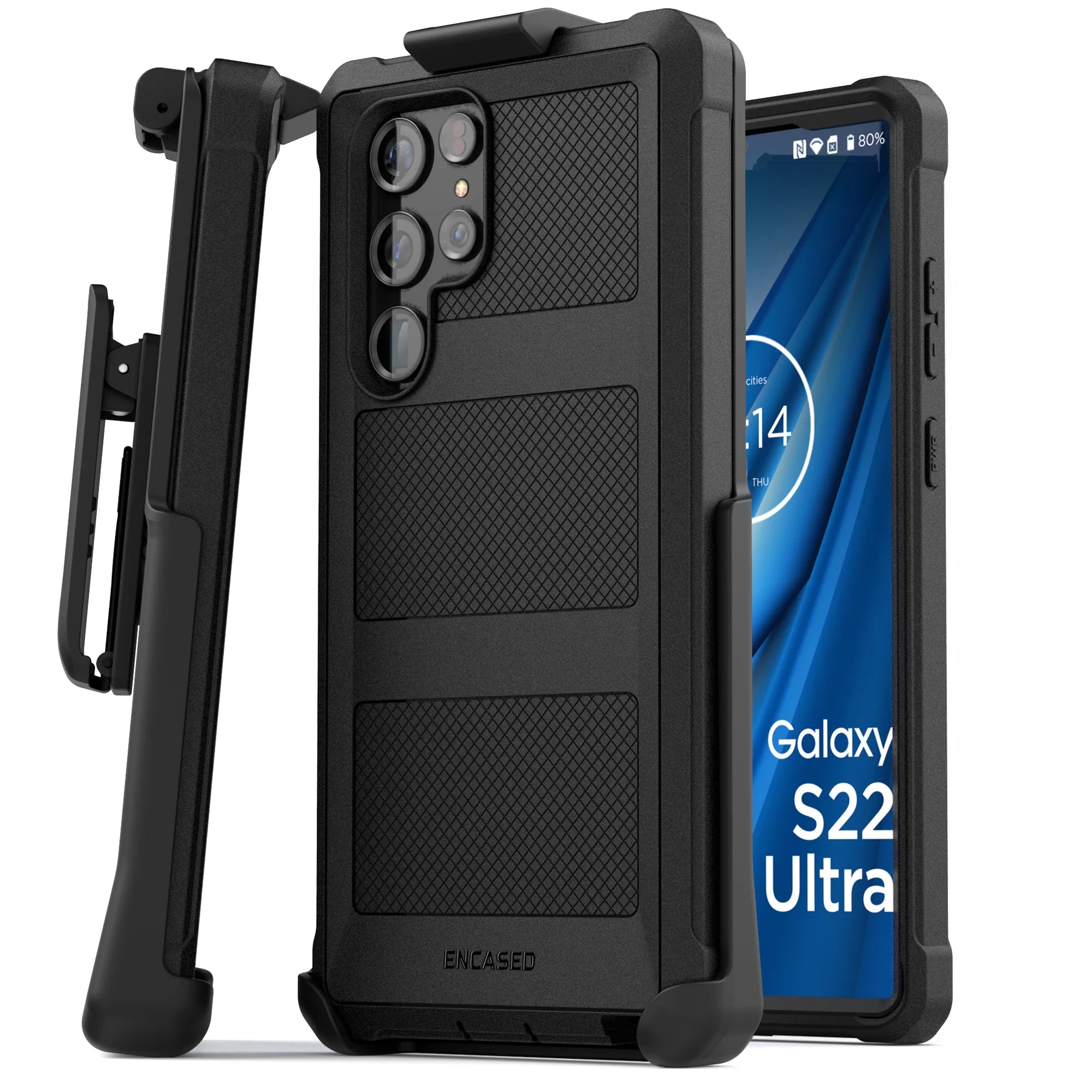 Black Belt Clip Case for Samsung Galaxy S22 Ultra L78603