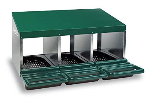 3 Compartment Roll Out Nesting Box for Chickens with Lid Cover R106657