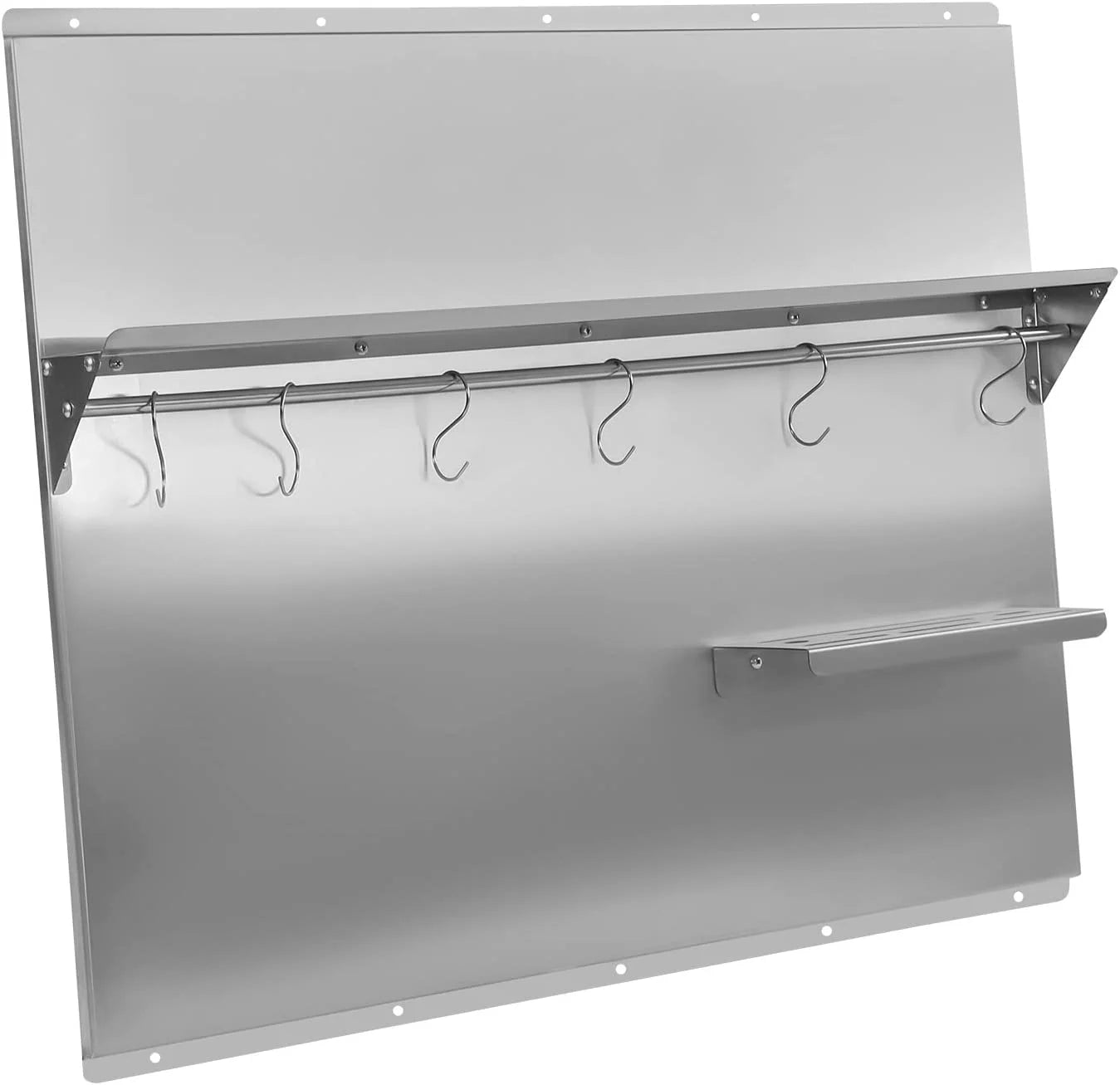 Stainless Steel Backsplash with Shelf (36x 29.5 Inch) W5774