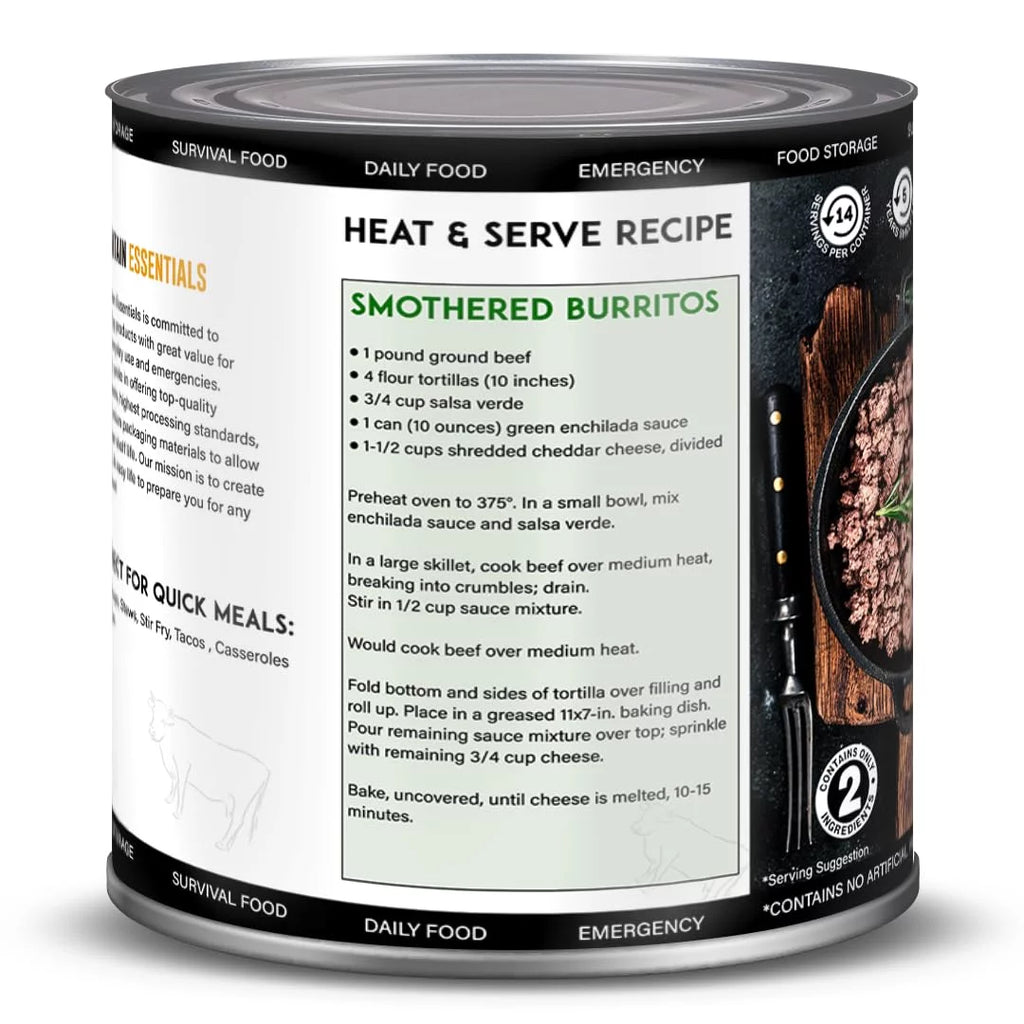 6 Cans Pack Canned Ground Beef 28 Ounce Cans Fully Cooked S671315