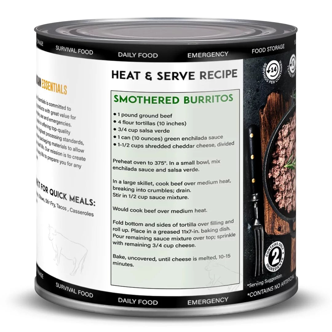 6 Cans Pack Canned Ground Beef 28 Ounce Cans Fully Cooked S671315