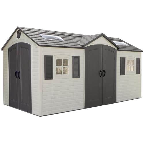 Outdoor Storage Dual Entry Shed, 15 x 8 ft, Desert Sand Y564
