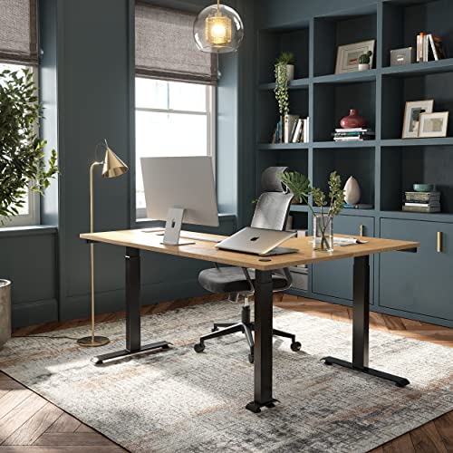 Triple Motor L Shaped Electric Standing Desk Frame, Black (Frame Only) Y34286
