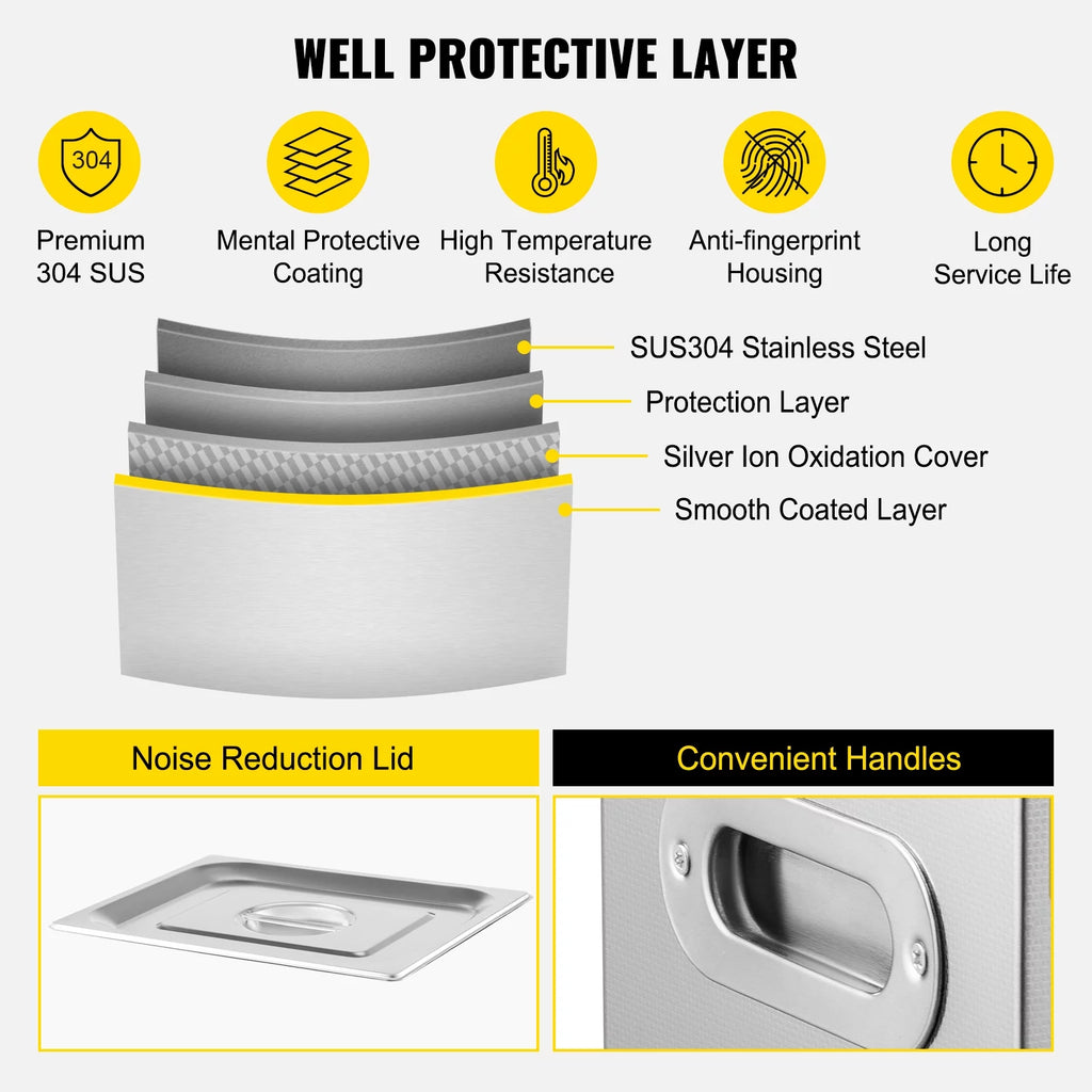 Ultrasonic Cleaner 6L Stainless Steel 200w L29588