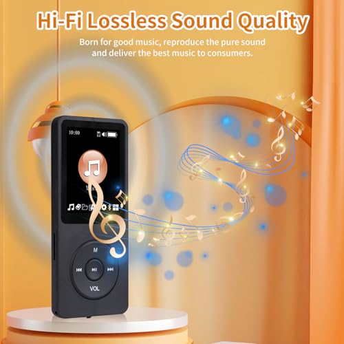 128GB Bluetooth MP3 Player with Built-in HD Speaker, Voice Recorder, HiFi Sound, E-Book, Earphones V359263