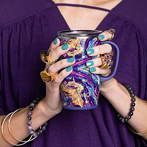 18 oz Insulated Stainless Steel Travel Mug with Handle and Lid N84799
